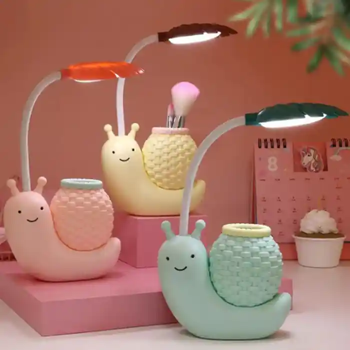 Snail Animal Cute Table Lamp, LED Night Study Light USB Charging Eye Protection Table Lamp with Adjustable Angle White Light for Kids Students Gift light